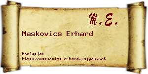 Maskovics Erhard névjegykártya